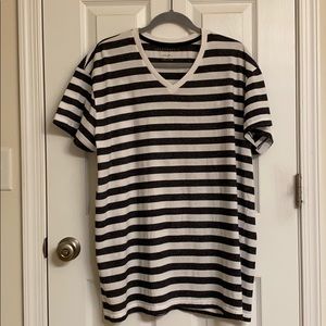 Aeropostale Black White Striped Short Sleeve Cotton-Blend T-shirt Size 2X